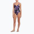 Costume intero Nike Floral Blur con scollo a V da donna, nero 2