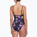 Costume intero Nike Floral Blur con scollo a V da donna, nero 3