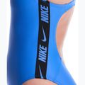 Costume da bagno intero da donna Nike Logo Tape Fastback blue crystal 5