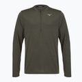 Felpa da corsa uomo Mizuno Core Impulse Half Zip Long Sleeve Tee forest night