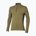 Felpa da corsa uomo Mizuno Active Warmalite Half Zip Long Sleeve Top martini olive