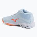Scarpe da pallavolo donna Mizuno Wave Lightning Pro Mid blue finch/lava orange/flamingo coral 3