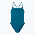 Costume da bagno intero donna Speedo Endurance+ Logo Thin Strap teal abyss