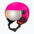 Casco da sci per bambini Bollé Quiz Visor Jr rosa caldo opaco/arancio pistola