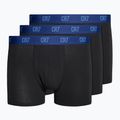 Boxer CR7 Basic Trunk da uomo 3 paia nero/blu