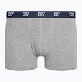 Boxer CR7 Basic Trunk da uomo 3 paia grigio melange/bianco/navy 5