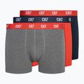 Boxer CR7 Basic Trunk da uomo 3 paia grigio melange/rosso/navy