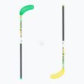 Unibros Fiber floorball set 10 bastoni + 5 palline nero/verde/giallo