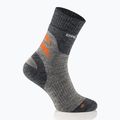 Calze da donna Brubeck Trekking Merino grigio chiaro/arancio 2