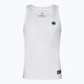 Canotta Pitbull West Coast Uomo Slim Fit Lycra Logo Piccolo Bianco