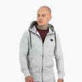 Felpa uomo Pitbull West Coast con cappuccio e zip piccolo logo F.Terry 220 grigio/melange