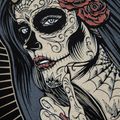 Maglietta Santa Muerte Pitbull West Coast donna nero 6