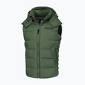 Gilet Perseus senza maniche Pitbull West Coast uomo con cappuccio oliva 4