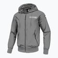Uomo Pitbull West Coast Athletic Logo Giacca di nylon con cappuccio grigio chiaro