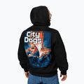 Felpa City Of Dogs da uomo con cappuccio Pitbull nero 3