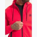 Felpa con cappuccio e zip Pitbull Dogwood da uomo, colore fluo/rosso 6