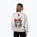 Felpa donna Pitbull Santa Muerte Hooded Zip White Stone 3