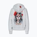 Felpa donna Pitbull Santa Muerte Hooded Zip White Stone 9