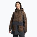 Giacca da snowboard da donna 4F KUDS002 marrone allover