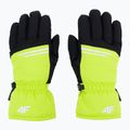 Guanti da sci per bambini 4F M038 verde canarino 3