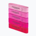 Set di bande elastiche per allenamento FORCEBAND Mini Band 5 szt. + E-BOOK pink 2