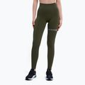 Leggings da allenamento donna Gym Glamour Push Up kaki