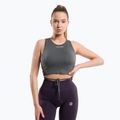 Top da allenamento donna Gym Glamour Tied grigio argento