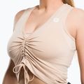 Top da allenamento donna Gym Glamour Pull-on beige 4