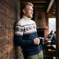 Maglione da uomo Woolcano SWT1091 Granatowy/Kremowy 10