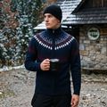 Maglione da uomo Woolcano SWT1093 Granatrowy/Kremowy 11
