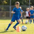 Completo da calcio per bambini OneTeam Precision Set maglia e pantaloncini blu 14