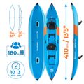 AQUASTIC Cortez 13'5" 410 cm blu kayak gonfiabile per 2 persone 22