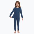 Set di biancheria intima termica per bambini WOOLCANO Merino 100% SET0683 blu navy