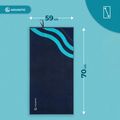 AQUASTIC Asciugamano Wavey blu navy/blu 8