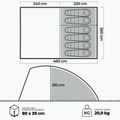 KADVA AIRcamp 6.24 Tenda da campeggio per 6 persone verde 24