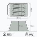 Tenda da campeggio per 3 persone KADVA Tartuga 3 blu 3