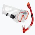 AQUASTIC Jetty set snorkeling maschera + boccaglio rosso