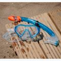 AQUASTIC Shelly set snorkeling per bambini maschera + boccaglio + pinne blu 15