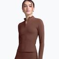 Maglia donna a manica lunga JOYINME Motion LS 1/4 Zip castagna