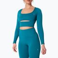 Maglia a maniche lunghe da allenamento da donna Carpatree Dopamine Buzz Seamless petrol green 3