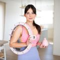 Hula hop con peso e contatore HMS FH06 bianco-rosa 30-6-105 11
