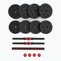 HMS SGP15 Set di manubri nero/rosso da 15 kg con attacco per bilanciere