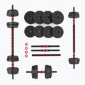 HMS SGP15 Set di manubri nero/rosso da 15 kg con attacco per bilanciere 2