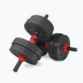 HMS SGP15 Set di manubri nero/rosso da 15 kg con attacco per bilanciere 4