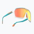 Occhiali da sole Rudy Project Spinshield bianco e acqua opaco/arancio multilaser 2