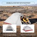 Tenda da trekking Naturehike aggiornata Cloud Up 3 persone grigio chiaro/rosso 10