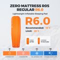 Materasso gonfiabile Flextail Zero R05 Mummy arancione 6