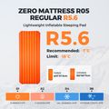 Flextail Zero R05 Materasso gonfiabile arancione regolare 8