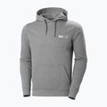Felpa con cappuccio Helly Hansen F2F Uomo in cotone organico grigio nebbia melange/squamish