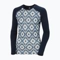 Maglia termica da donna Helly Hansen Lifa Merino Midweight Graphic Crew navy star pixel 9